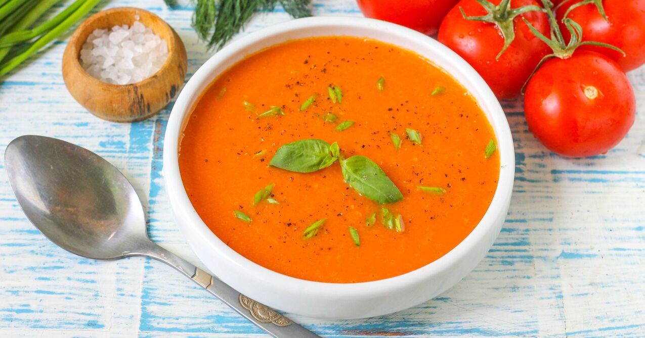 Tomatensuppenpüree auf einem Diät-Favoriten